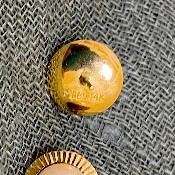 PBD Peter Brams Design 14K Solid Yellow Gold Pearl Pierced Earrings - Picture 4 of 8